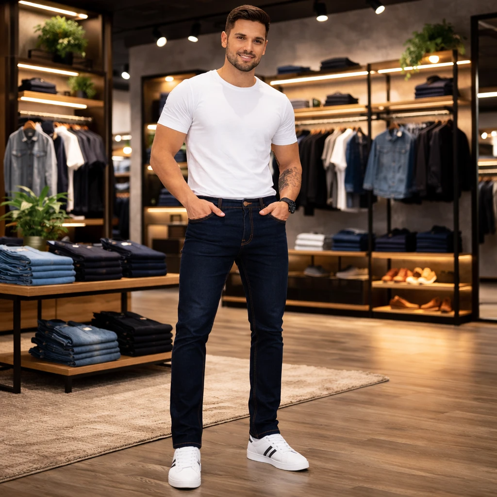 Kit 4 Calças Jeans Masculina Skinny Corte Tradicional