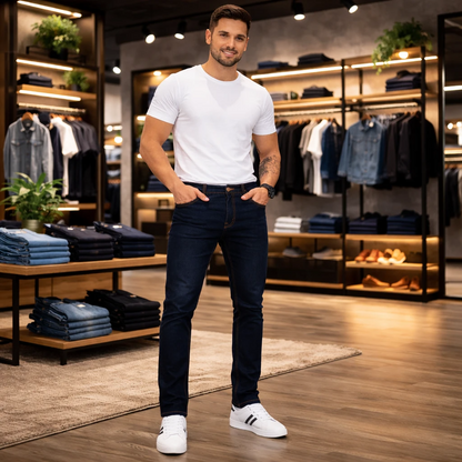 Kit 4 Calças Jeans Masculina Skinny Corte Tradicional